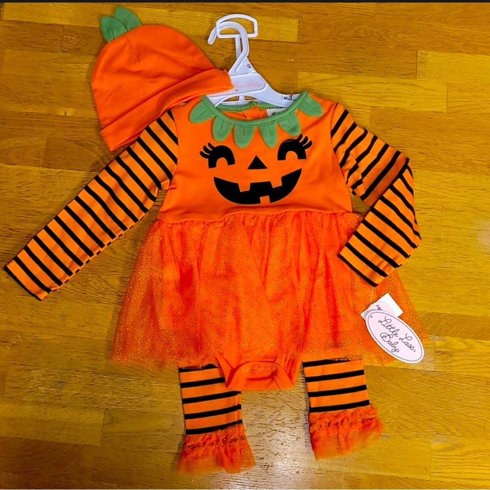 Little Lass Baby Halloween Pumpkin Outfit-24 month NWT